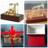 Diecast Zinc Alloy, Wood & Acrylic Plastic Oil Pumping Unit Model with Music Box